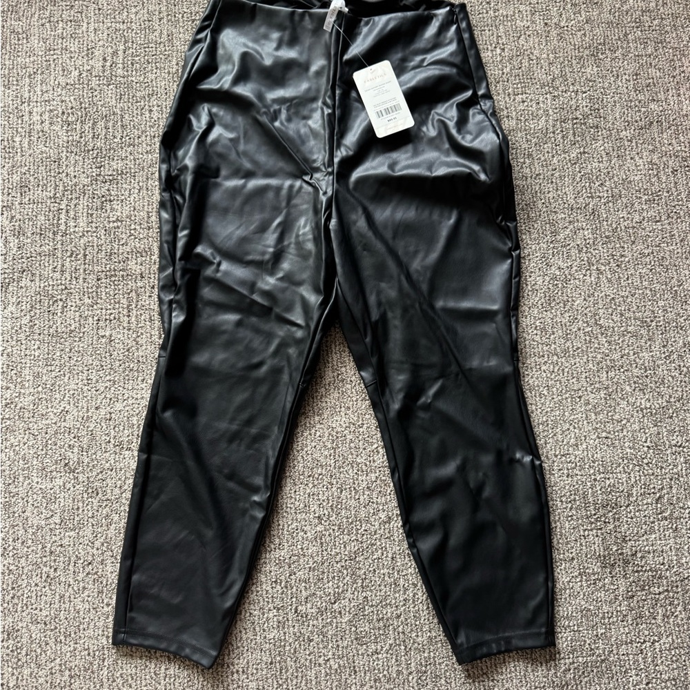 Fabletics Black Faux Leather Pants